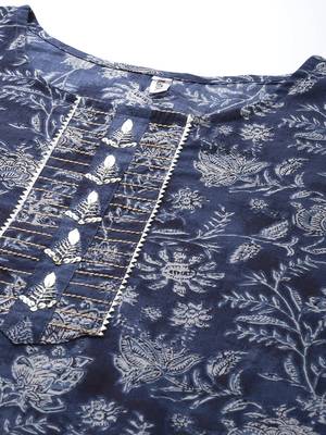 Blue printed cotton ethnic-kurtis 4