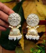 White jhumkas