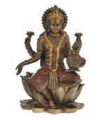 Handmade Copper Finished Laxmi Idol Figurine and Attractive murti for Temple Decor Gift Statue (Medium, 3.4)
