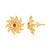Sun Flower Gold Plated Red Stone studded alloy Stud Earring for Women and Girls- (VFJ1469ERG-RED)