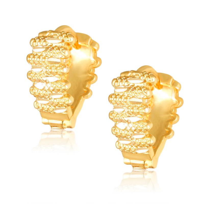 V Shape alloy Gold plated Bali, Chand Bali Earring for Women and Girls- (VFJ1474ERG)