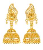 South Screw back alloy Gold plated Jhumki, Jhumka, Jhumkas, Jhumki Earring for Women and Girls[VFJ1485ERG]
