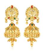 South Screw back alloy Gold plated Jhumki, Jhumka, Jhumkas, Jhumki Earring for Women and Girls[VFJ1489ERG]