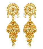 South Screw back alloy Gold plated Jhumki, Jhumka, Jhumkas, Jhumki Earring for Women and Girls VFJ1493ERG