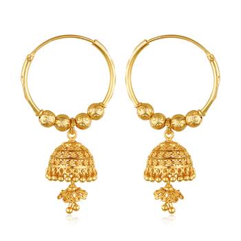 South Screw back alloy Gold plated Jhumki, Jhumka, Jhumkas, Jhumki Earring for Women and Girls VFJ1495ERG 1