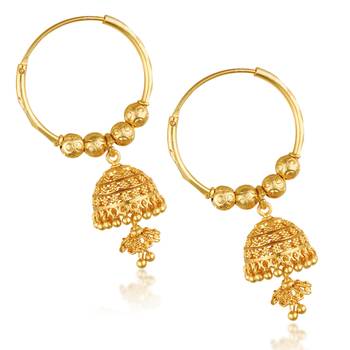 South Screw back alloy Gold plated Jhumki, Jhumka, Jhumkas, Jhumki Earring for Women and Girls VFJ1495ERG 3