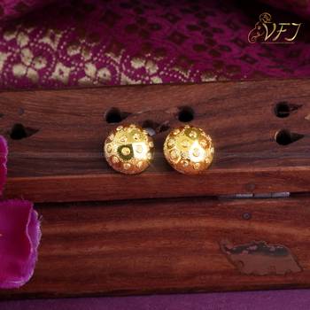 Allure Beautiful Earrings Feminine Glittering Gold Plated Screw back stud earring for Women and Girls VFJ1497ERG 4
