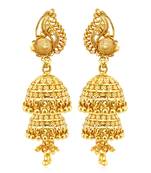 South Screw back alloy Gold plated Jhumki, Jhumka, Jhumkas, Jhumki Earring for Women and Girls VFJ1498ERG