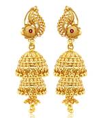 South Screw back alloy Gold plated Jhumki, Jhumka, Jhumkas, Jhumki Earring for Women and Girls VFJ1499ERG