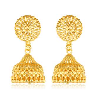 Wedding and Party wear alloy Gold Plated Jhumka, Jhumkhas, Jhumki Earring for Women and Girls VFJ1519ERG 1