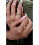 Gold Plated Crystal Kelly Snake Ring
