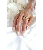 Yellow Gold Plated Shirley Chain Crystal Ring