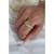 Yellow Gold Plated White & Green Crystal Lucifer Snake Ring