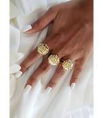 Yellow Gold Plated Octagon Love Ring