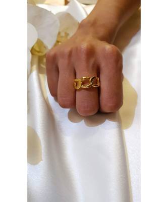 Yellow Gold Plated Jordy Link Ring 1