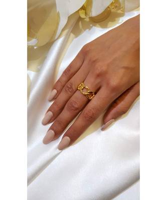 Yellow Gold Plated Jordy Link Ring 2