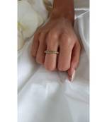 Yellow Gold Plated Karl Eternity Black Crystal Ring