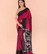 Rose hand woven matka silk saree with blouse