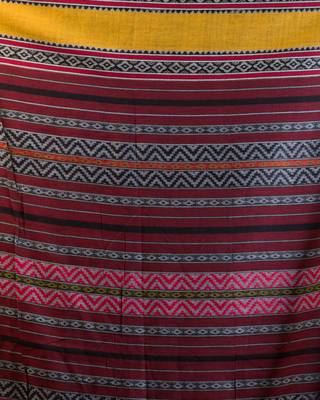 Multicolor hand woven cotton saree with blouse 5