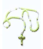 Radium Unisex Christian Pendant Necklace Night Glow Rosary Vintage