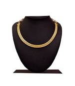 Traditional high gold plated Patta choker Copper Necklace Set