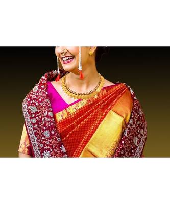 Traditional high gold plated Copper Laxmi Coin Necklace Set with Earrings 2