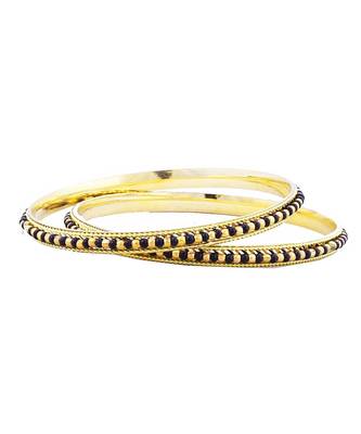 Traditional Black Bead Designer Bangle Set For Woman and Girls Size 2.8 1