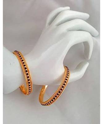 Traditional Black Bead Designer Bangle Set For Woman and Girls Size 2.8 2