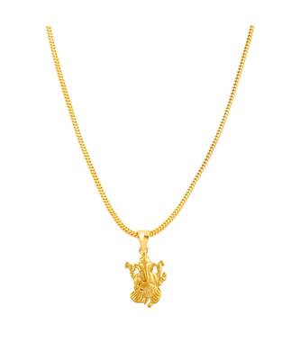 Gold Plated Copper ganesha Locket With 22 inches Long Chain For Woman and Girls 1
