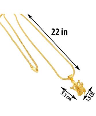 Gold Plated Copper ganesha Locket With 22 inches Long Chain For Woman and Girls 2