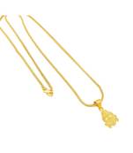Trationsl Budda Gold Pendant with 18 inches Chain for Man and Woman