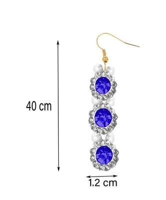 Pearl Blue Designer White Diamond Necklace Set For Woman and Girls 2