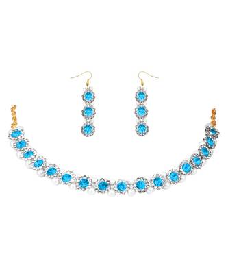 Pearl Sky Designer White Diamond Necklace Set For Woman and Girls 1