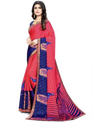 Dark Peach Silk Blend Ready To Ship Sarees 2