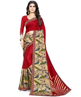 Maroon Silk Blend Ready To Ship Sarees 1