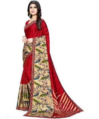 Maroon Silk Blend Ready To Ship Sarees 2