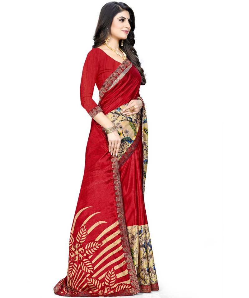Maroon Silk Blend Ready To Ship Sarees