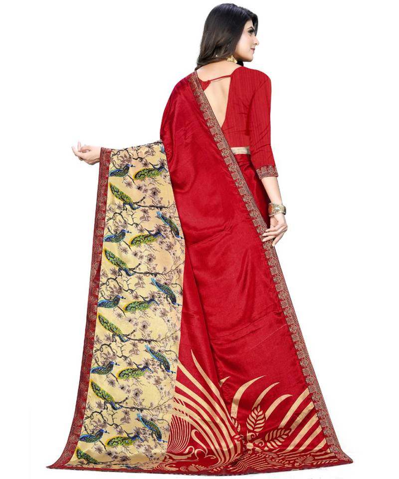 Maroon Silk Blend Ready To Ship Sarees