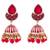 Bollywood Style Jhumka Earrings For Woman Red