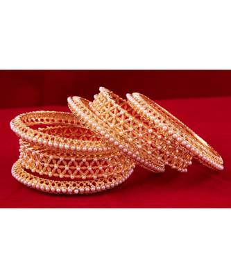Fancy Copper Pearl Pair Bangles Size2.4 1
