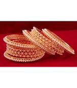 Fancy Copper Pearl Pair Bangles Size2.4