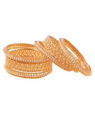 Fancy Copper Pearl Pair Bangles Size2.4 2