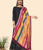 Vbuyz Women'S Silk Multicolor Leheriya Printed Dupatta