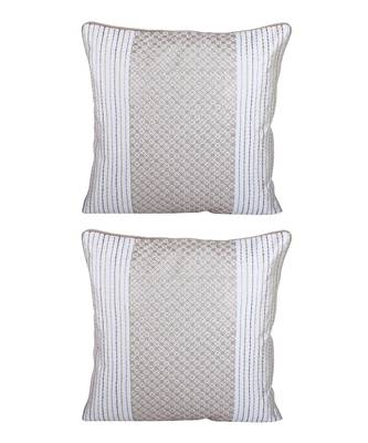 Eyda Glitor Sequins Ivory Color Designer Cushion Cover Set of 2 3