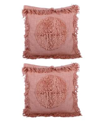 Eyda Peach Color Designer Cushion Cover Set of 2 3