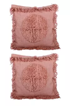 Eyda Peach Color Designer Cushion Cover Set of 2