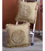 Eyda Khaki Color Designer Cushion Cover Set of 2