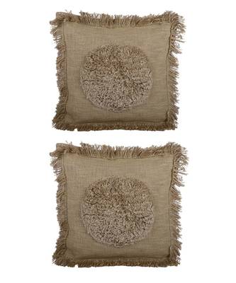 Eyda Khaki Color Designer Cushion Cover Set of 2 3