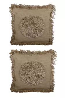 Eyda Khaki Color Designer Cushion Cover Set of 2