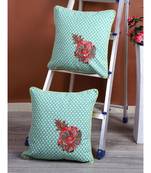 Eyda Corner Boota Green Color Designer Cushion Cover Set of 2